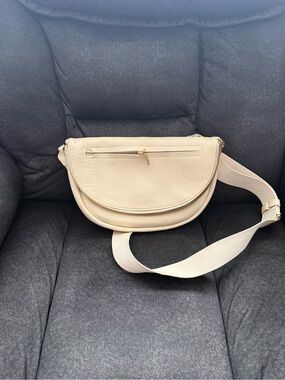 Cream Crossbody Bag with Wide Adjustable Strap